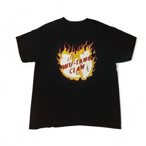 Wu Tang Clan Flame Logo Graphic T Shirt Mens XL Hip Hop Rap Black Tee